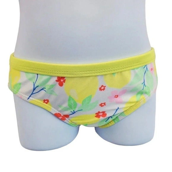 2T Baby Girls Cold Shoulder Yellow Flower Two Piece Bikini Girls Swimsuit - Picture 2 of 5